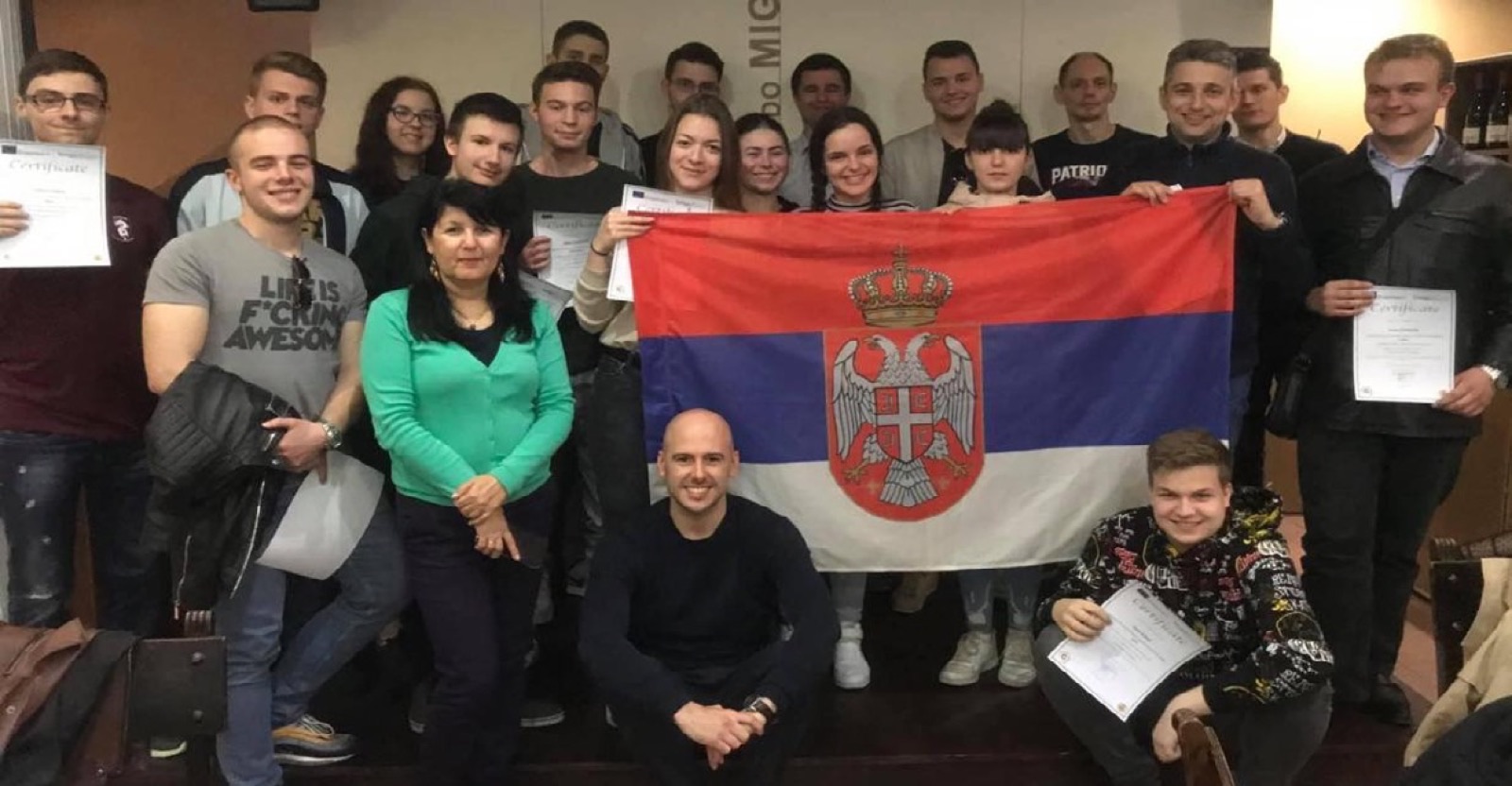 Participantes com os certificados