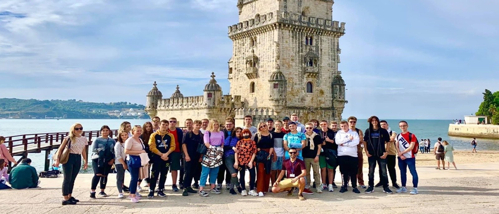 Group in front of the Belém Tower, Lisbon