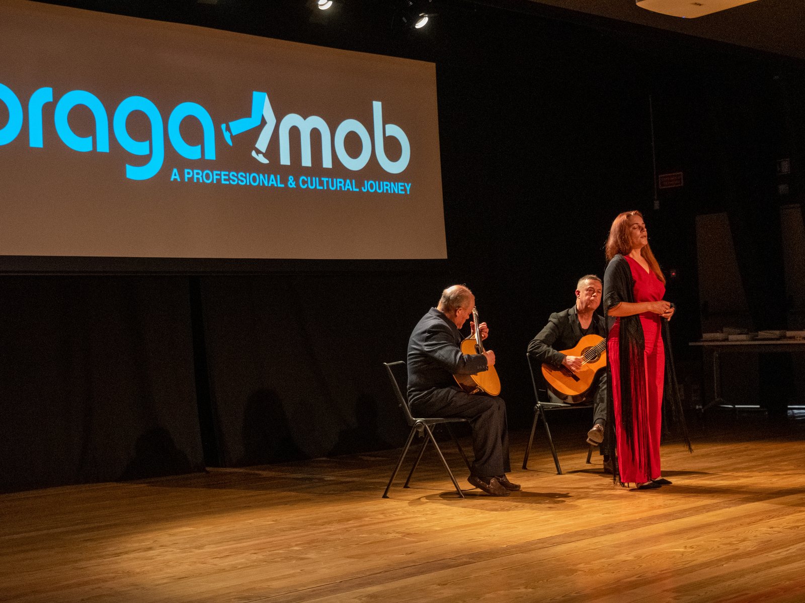Fado performance on stage during a cultural integration activity