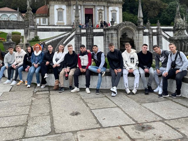 Group on the staircase of Bom Jesus do Monte, Braga