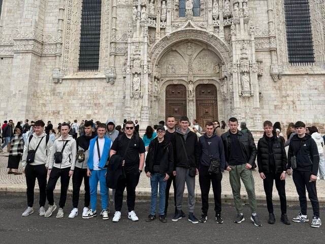 Group in front of the Jerónimos Monastery, Lisbon